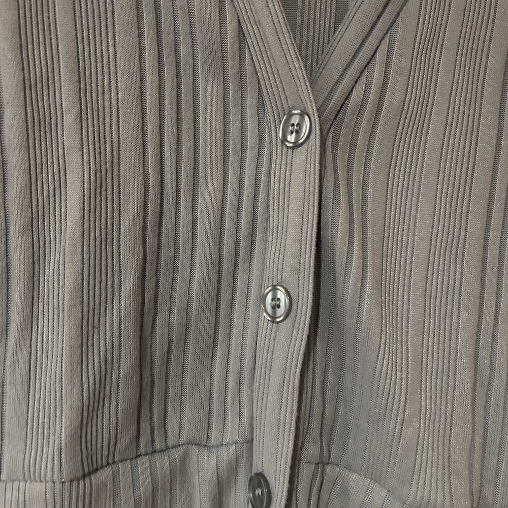 Blue Ribbed Cardigan Size M/L - Picture 5 of 7